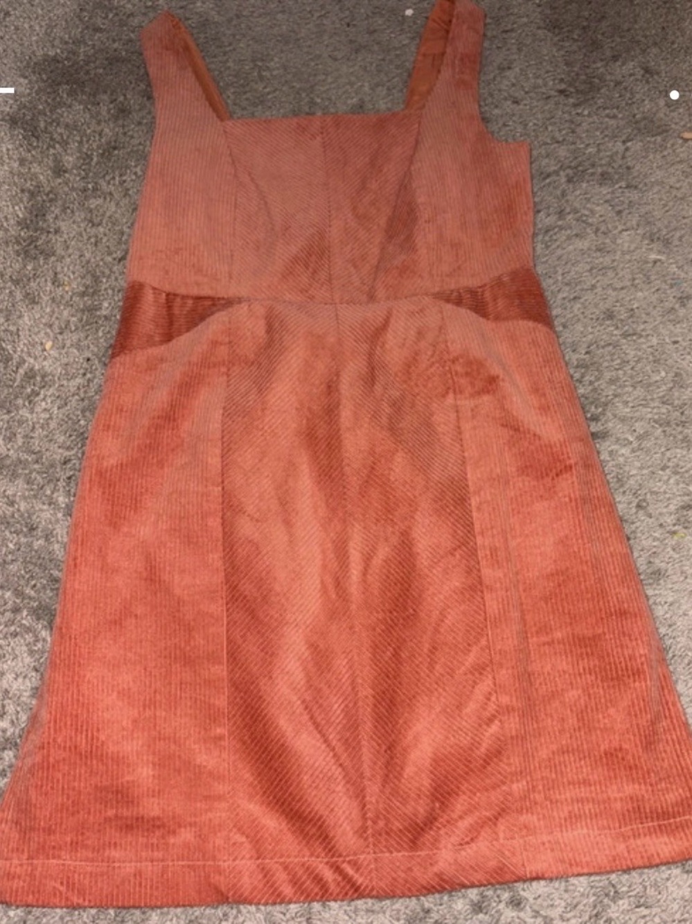 miami Rust Corduroy Pinafore Mini Dress